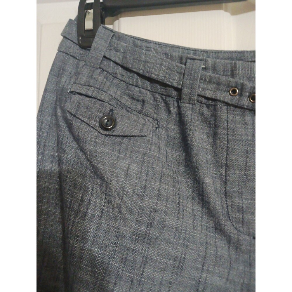 Women's Larry Levine Stretch Blue Capri Pants Size 10 - Picture 2 of 9